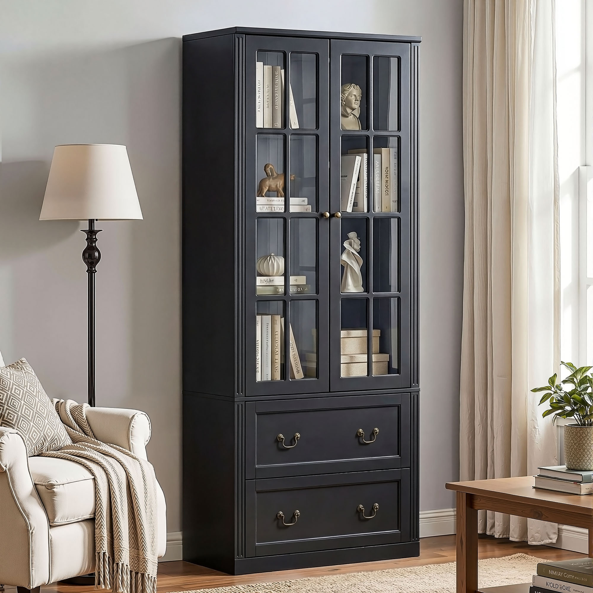 Lark Manor™ Ausencio Curio Cabinet & Reviews | Wayfair